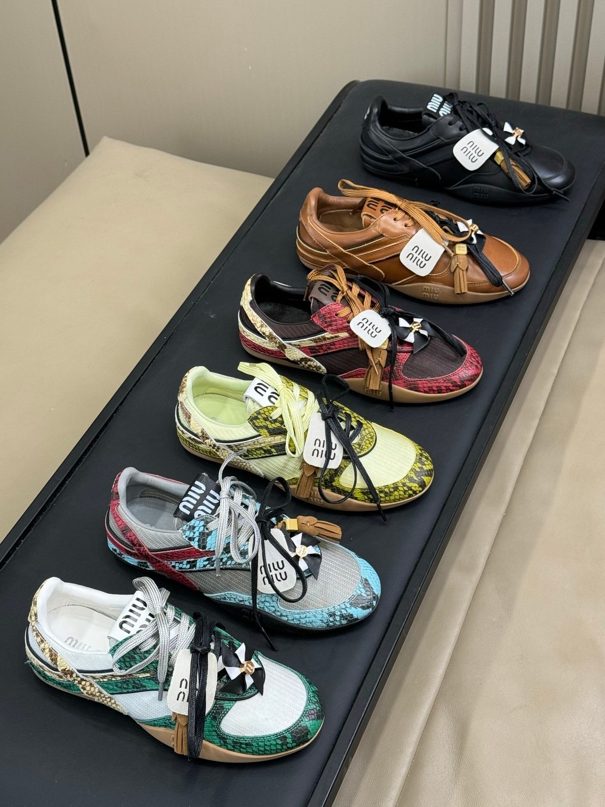 Miu Miu Python Leather Runner Sneakers
