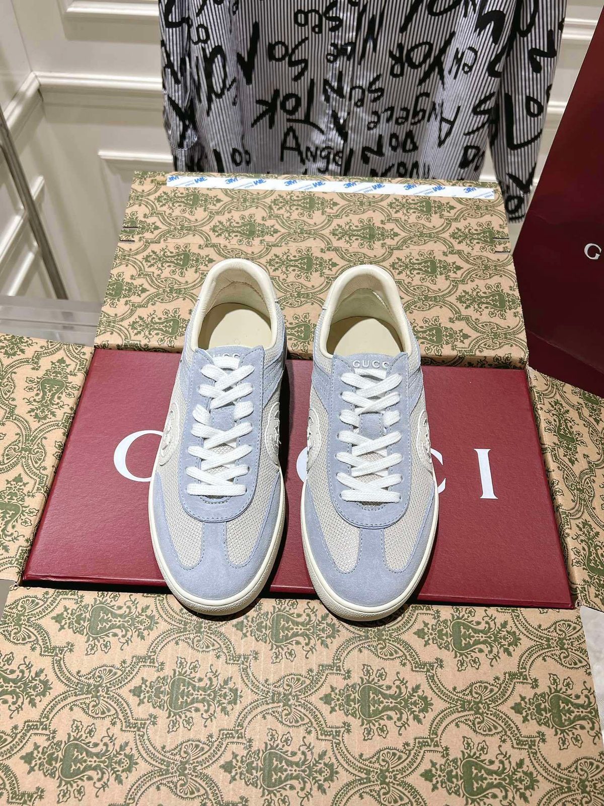 Gucci GG Suede Mesh Low-Top Sneakers