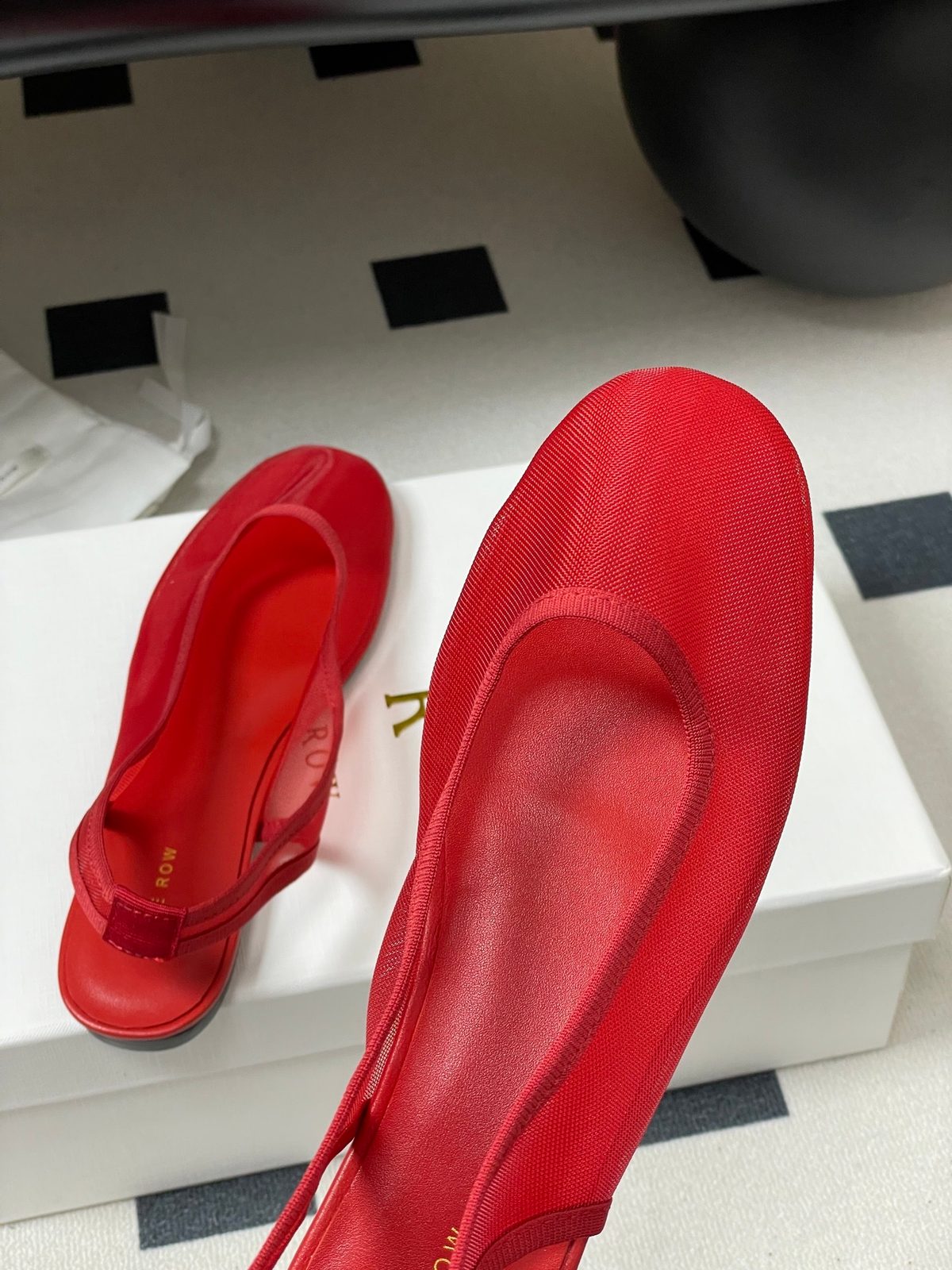 The Row Red Knit Ballet Slipper