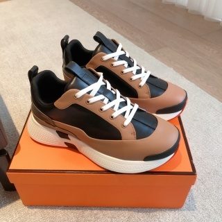 Hermès Leather Color-Block Sneakers
