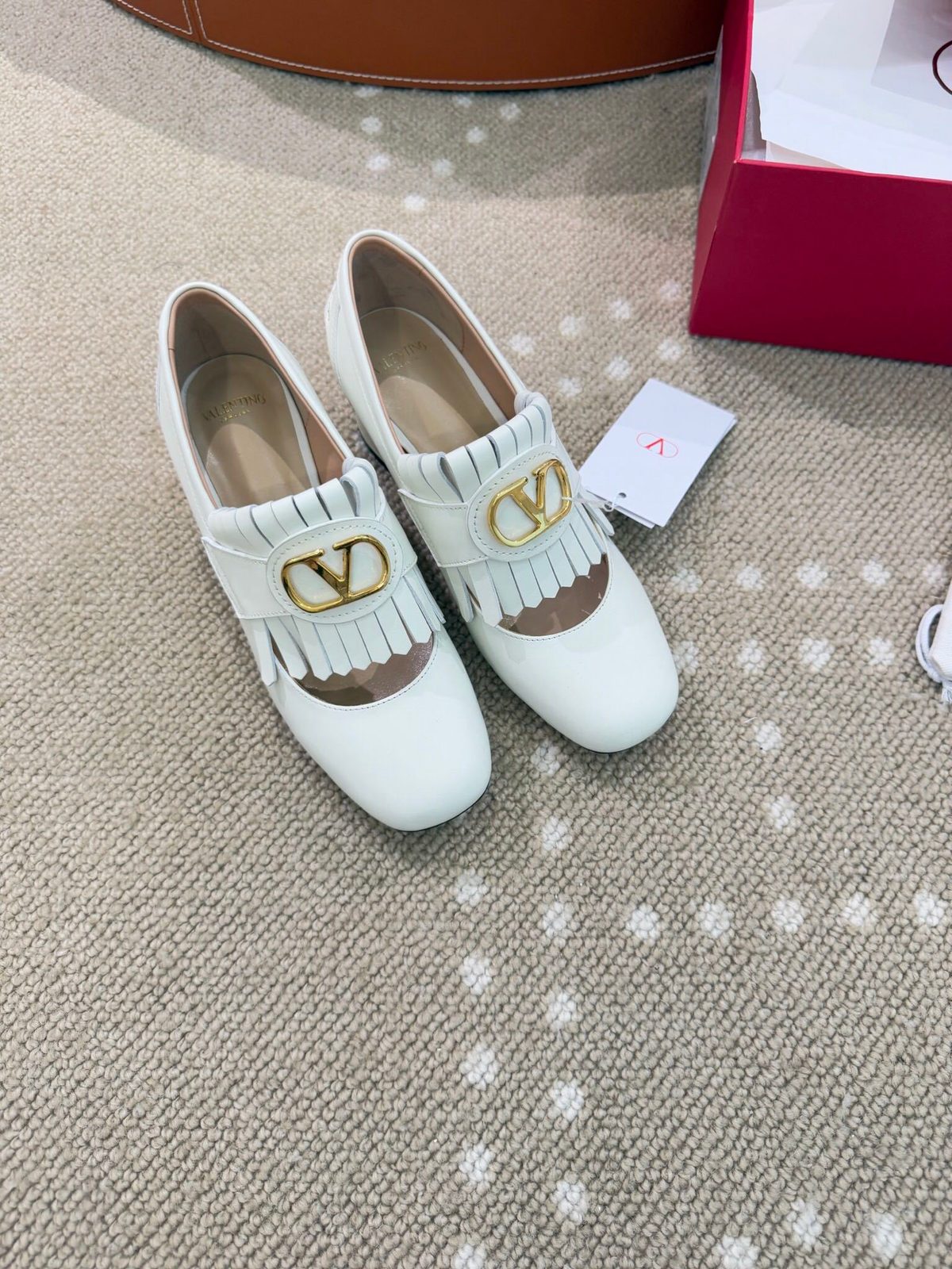 Valentino VD Logo Leather Loafer Flat