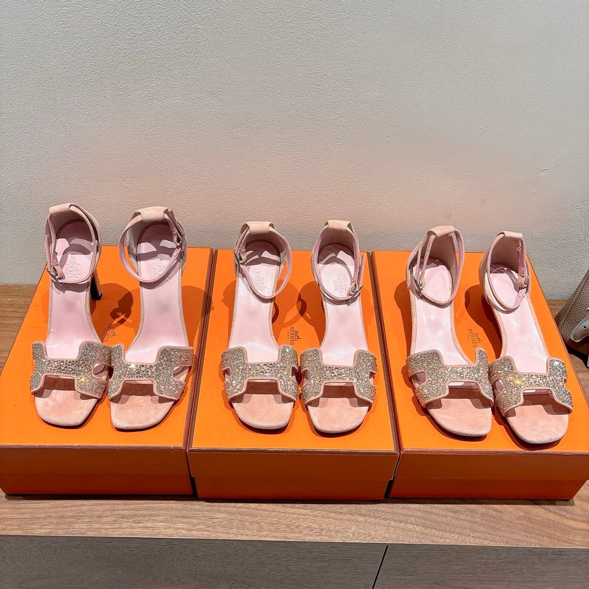 Hermès Chaine d'Ancre Crystal Embellished Sandals