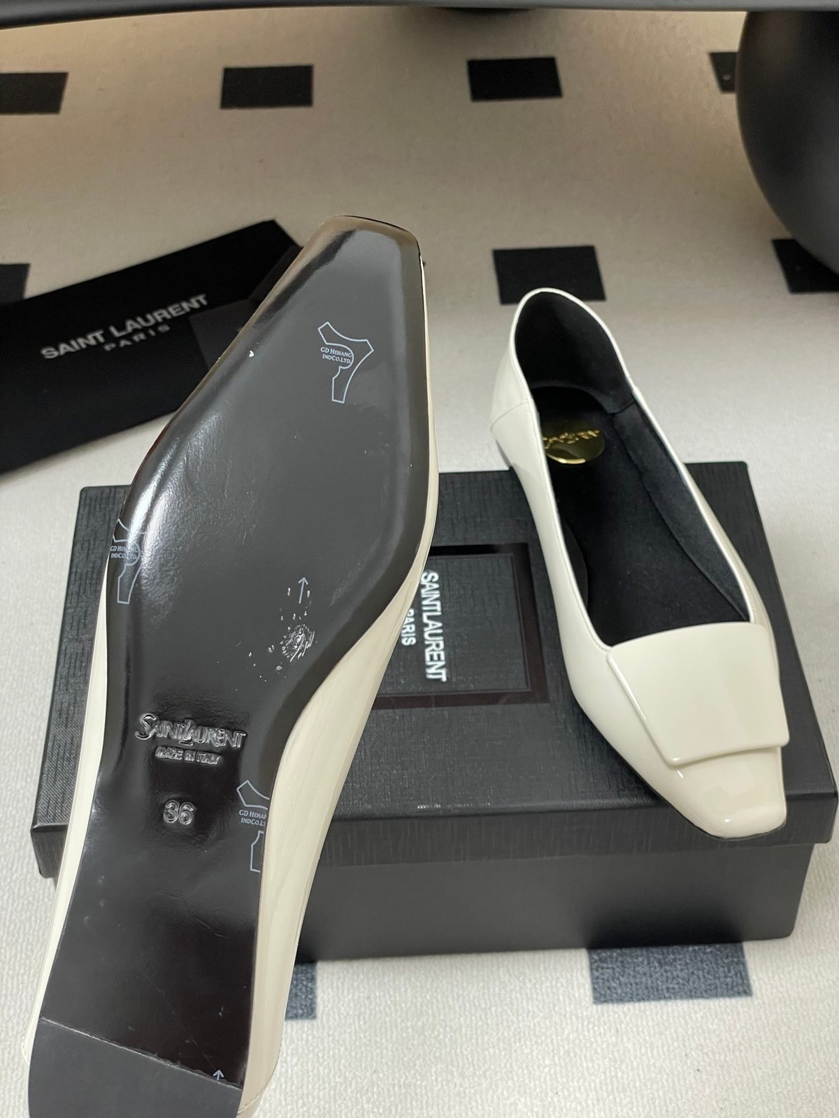 Saint Laurent Patent Leather Square Toe Loafer