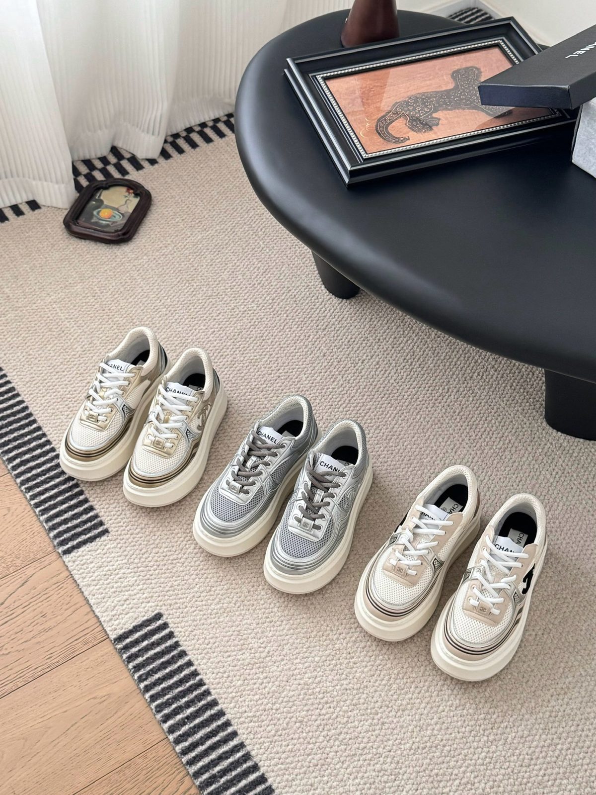Chanel CC Logo Platform Sneakers