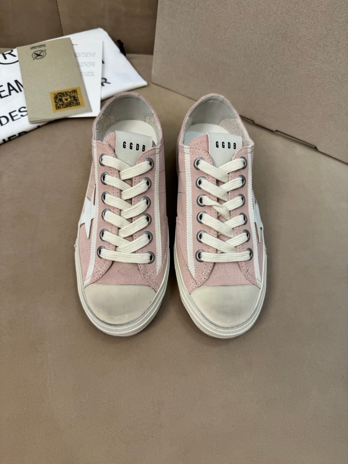 GGDB Pink Canvas High-Top Sneakers