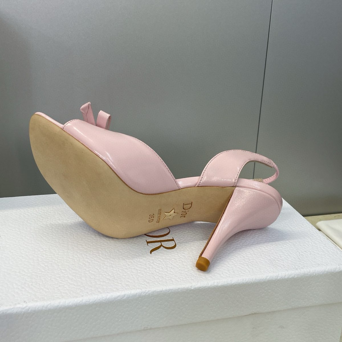 Dior Pink Patent Leather Slingback Heels