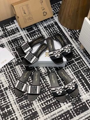 Dior Striped Slide Sandals