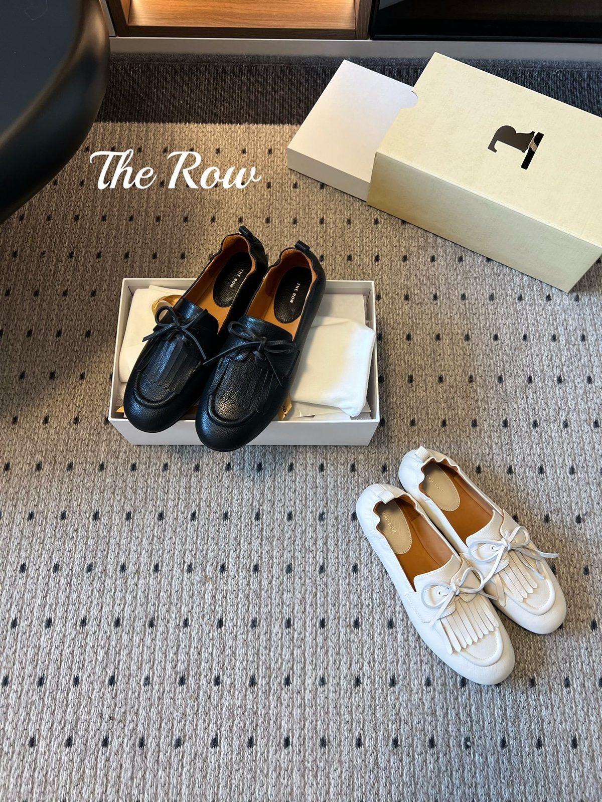 The Row Leather Moccasin Loafers with Fringe