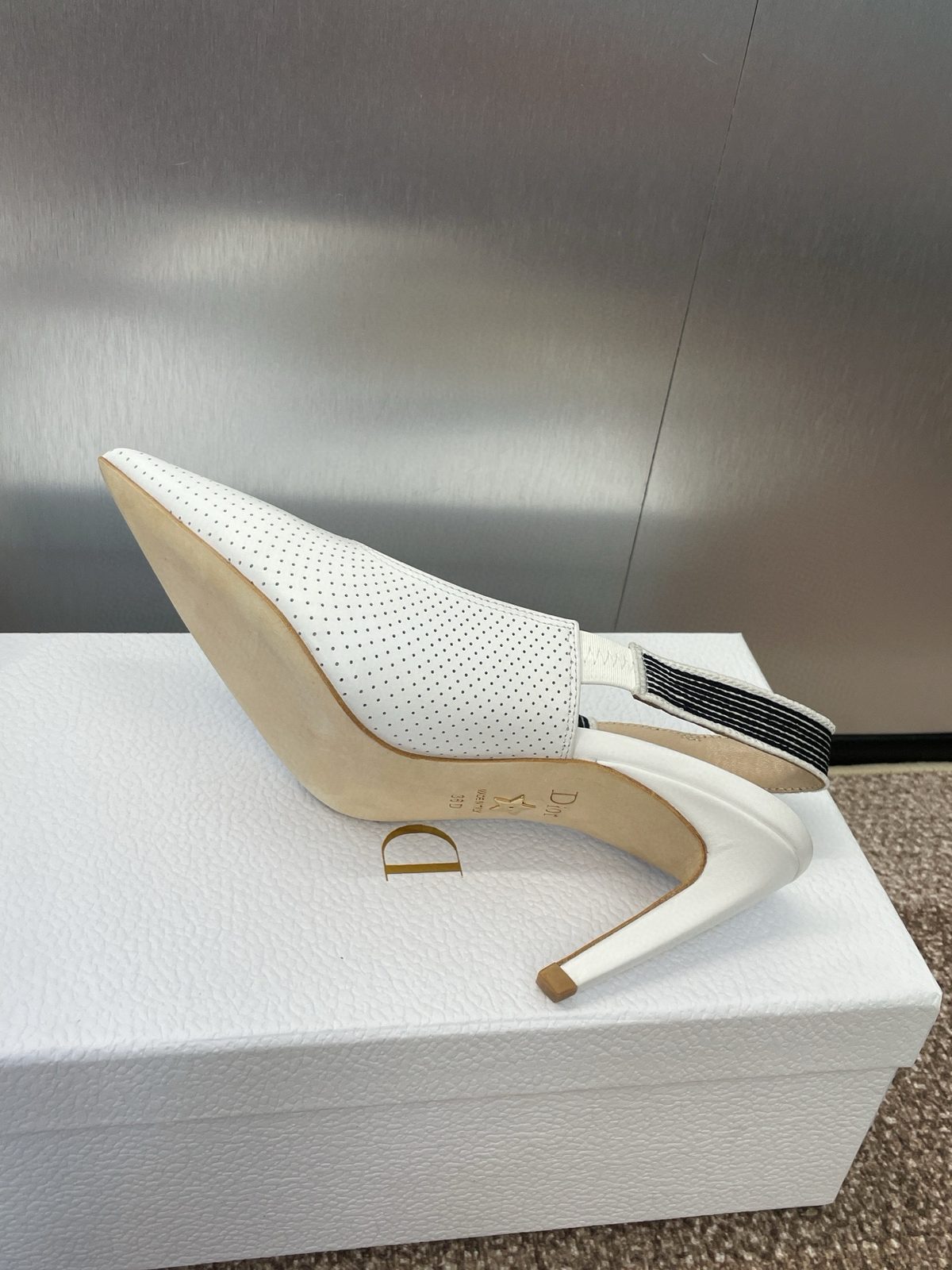 Dior J'Adior Slingback Pump White Perforated
