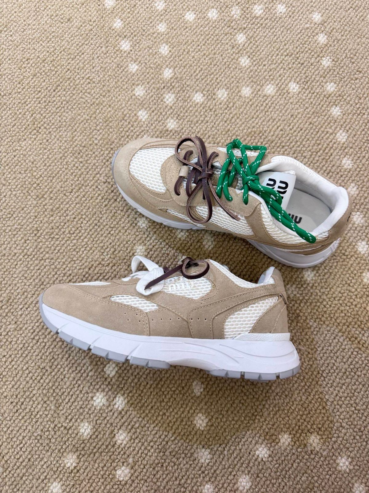 Miu Miu Color Block Leather Sneakers