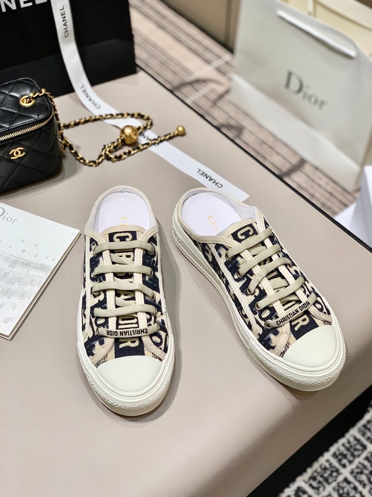 Dior Oblique Canvas Low-Top Sneakers