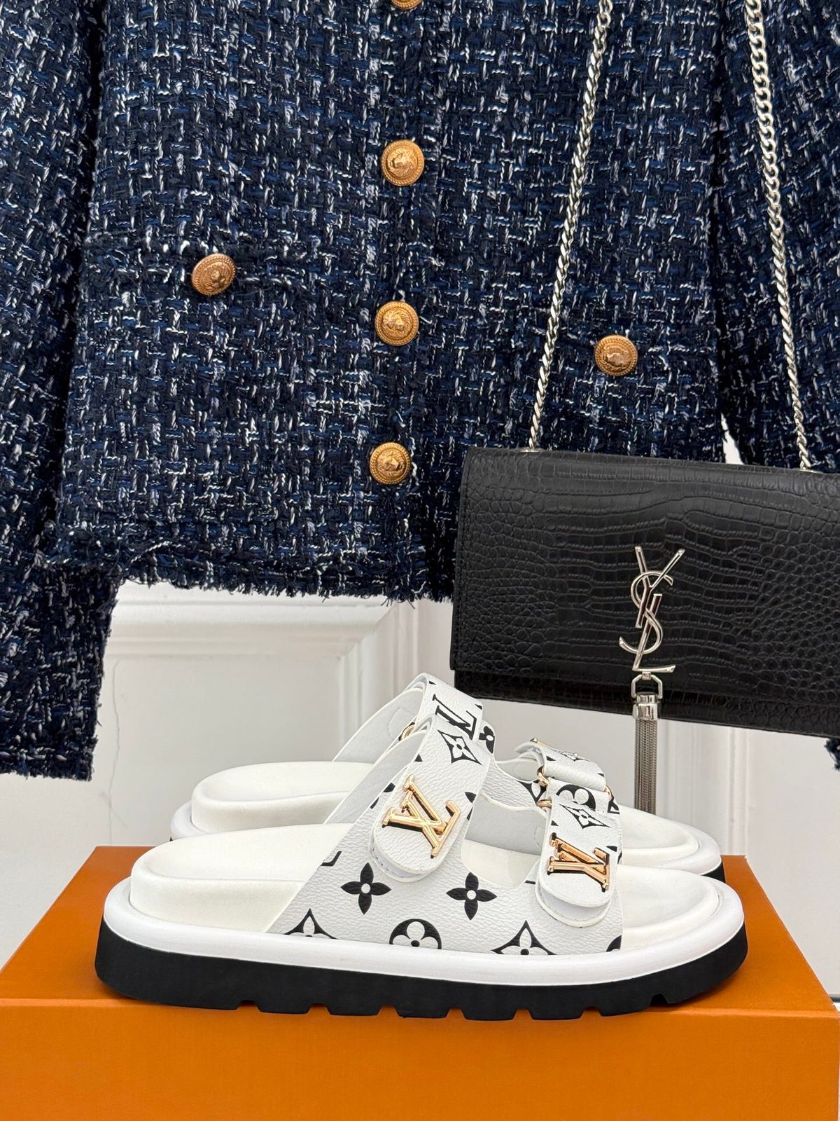 Louis Vuitton Monogram Platform Slide Sandals