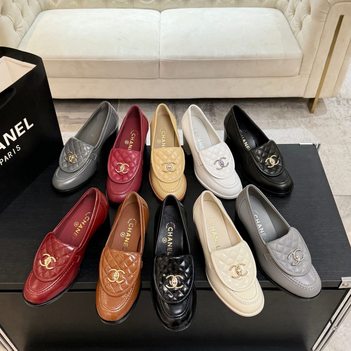 Chanel Quilted Leather Loafer Flats