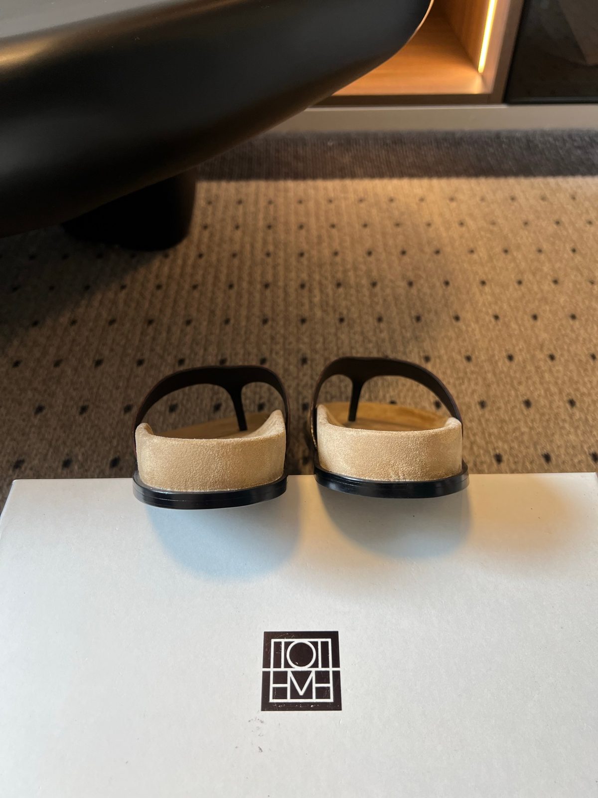 TODE Suede Loafer Mule Tan/Black