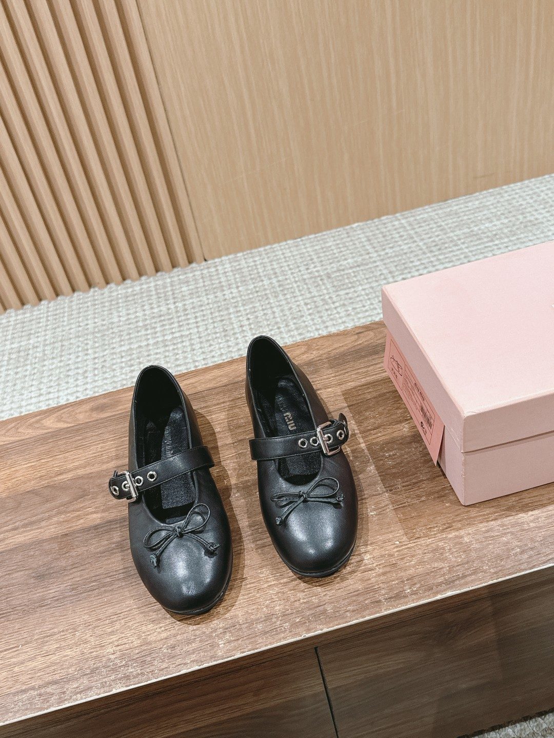 Miu Miu Leather Mary Jane Ballet Flats