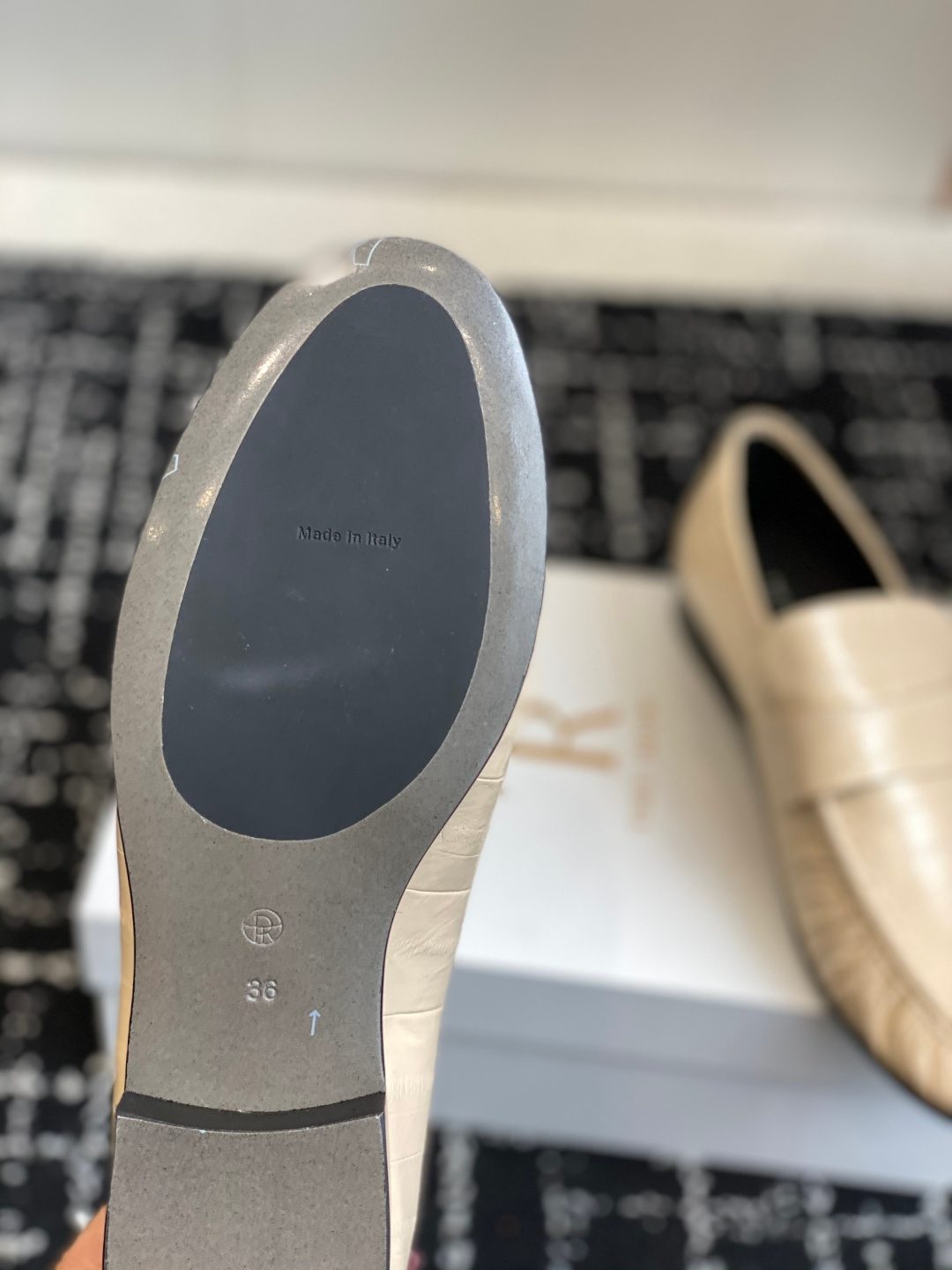The Row Croc-Embossed Leather Loafer