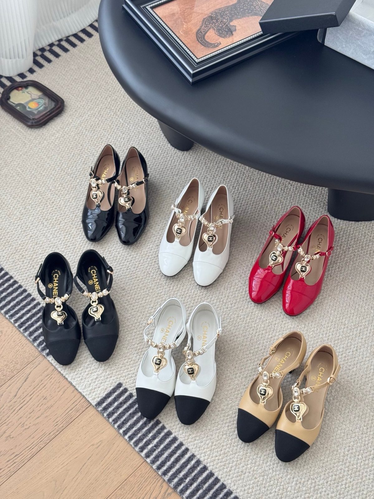 Chanel Heart Charm T-Strap Mary Jane Heels