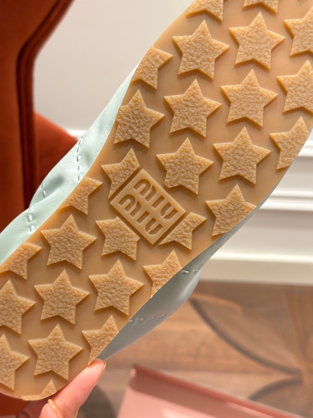 Miu Miu Star-Embossed Leather Sneaker