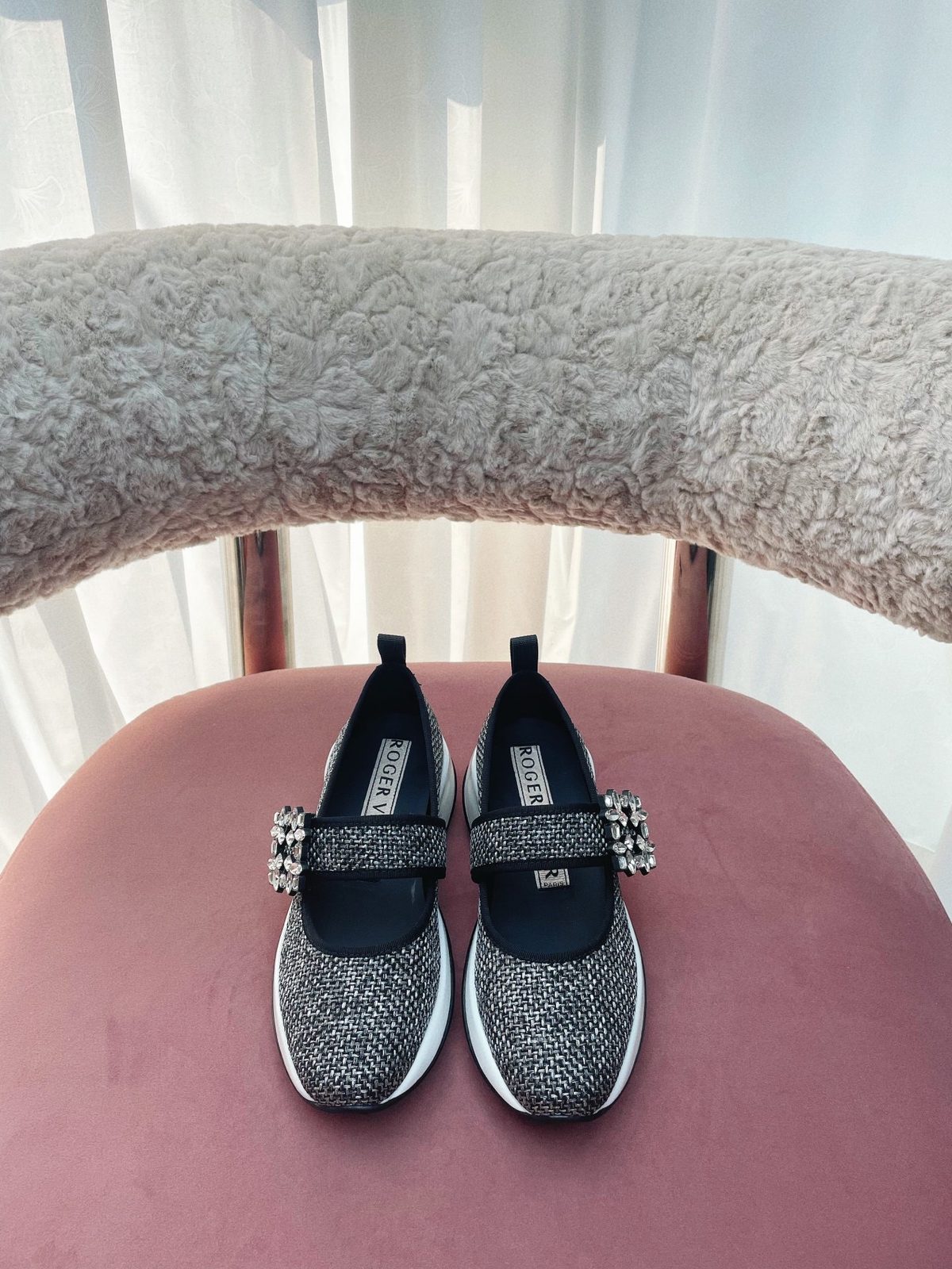 Badgley Mischka Embellished Mary Jane Flats