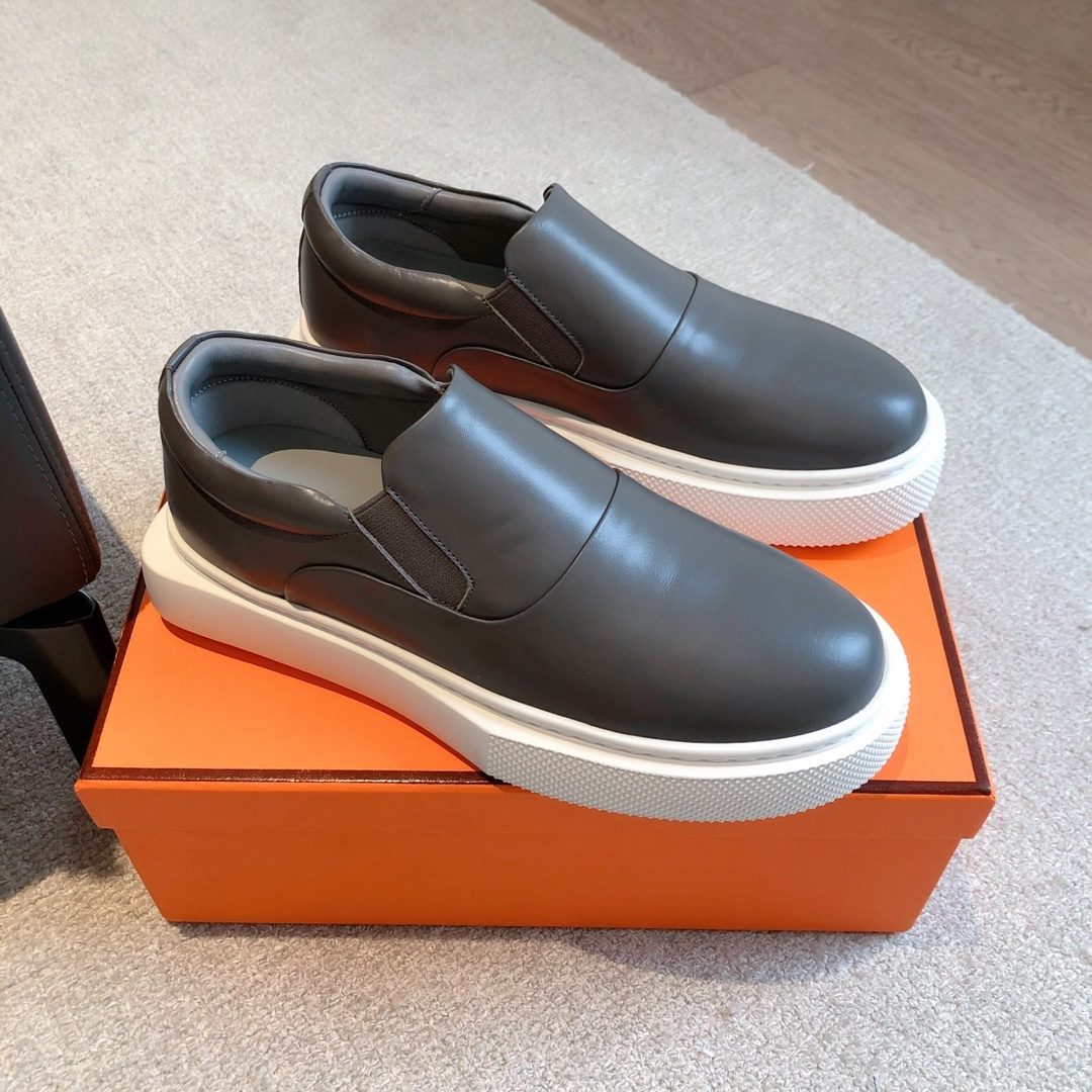 Hermès Leather Slip-On Sneakers