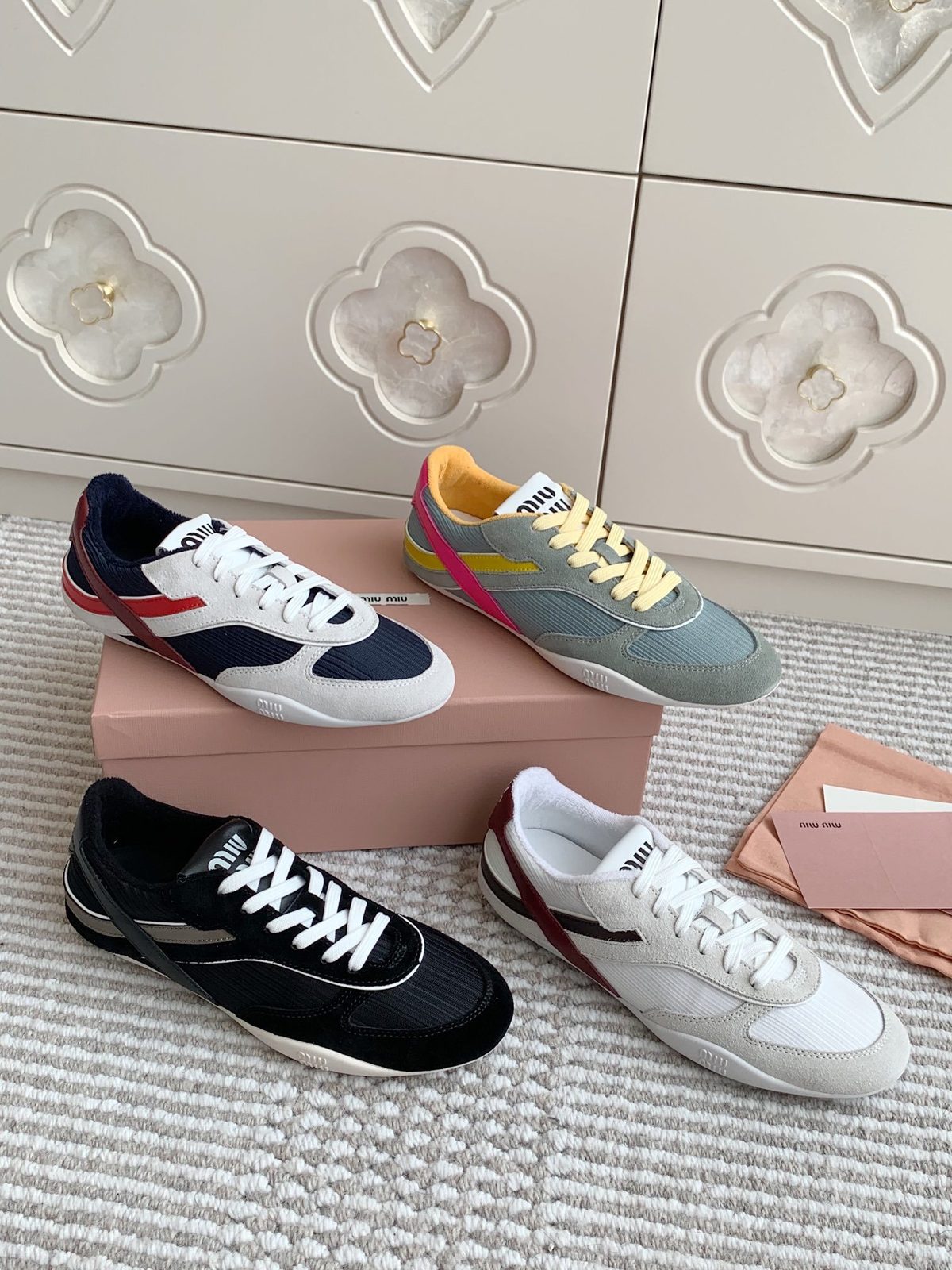 Miu Miu Colorblock Leather Sneakers