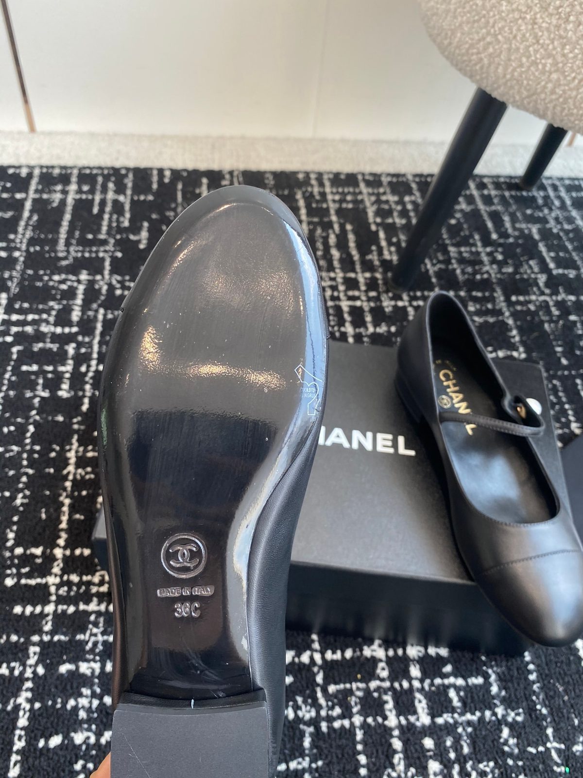 Chanel Pearl Mary Jane Ballet Flats