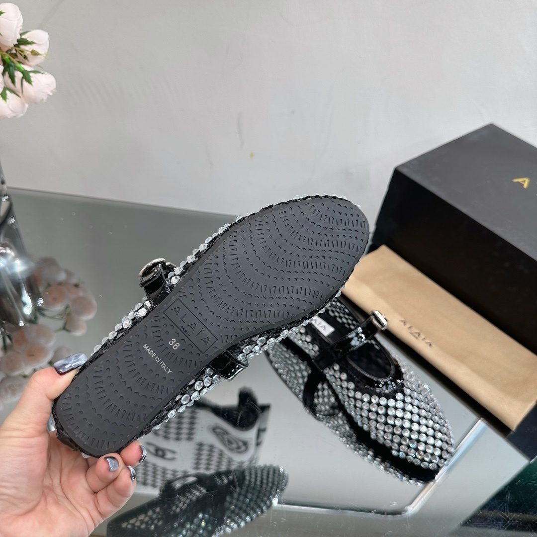 Alaïa Mesh Loafer with Patent Leather Trim