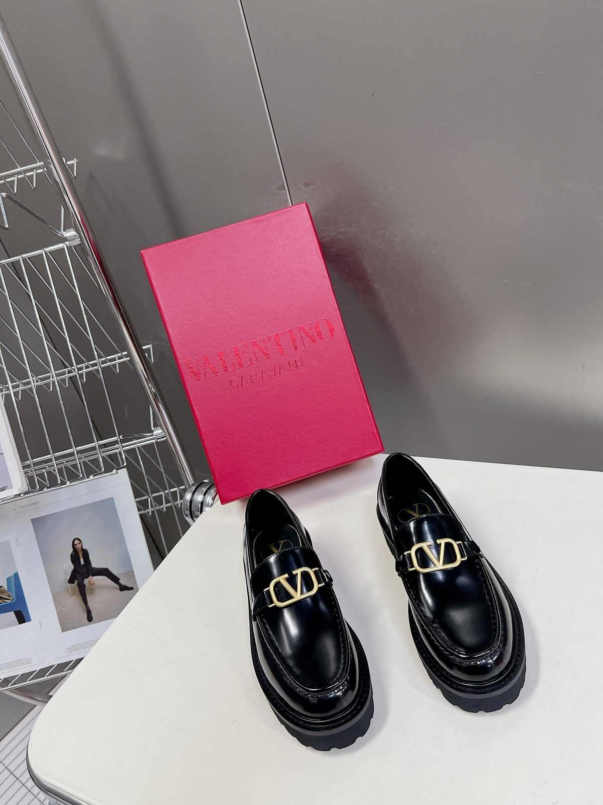 Valentino Garavani VLogo Leather Platform Loafers