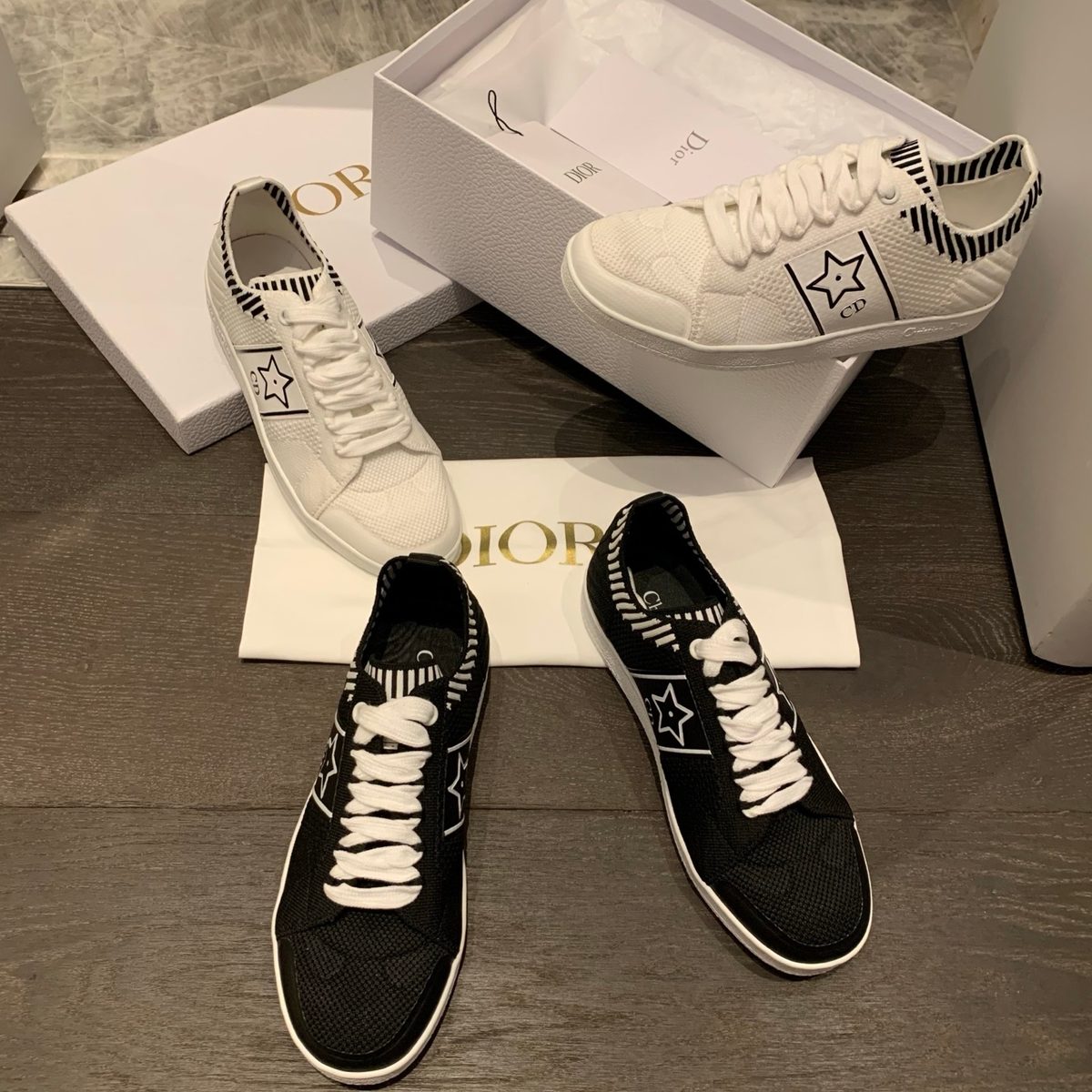Dior Star Embroidered Canvas Sneakers