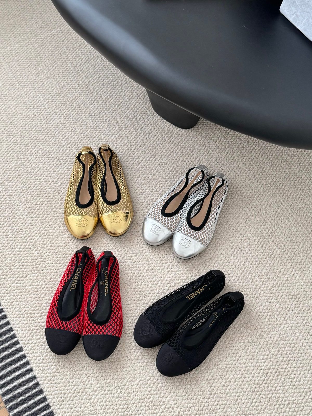 Chanel Mesh Ballet Flat Slingback Shoe