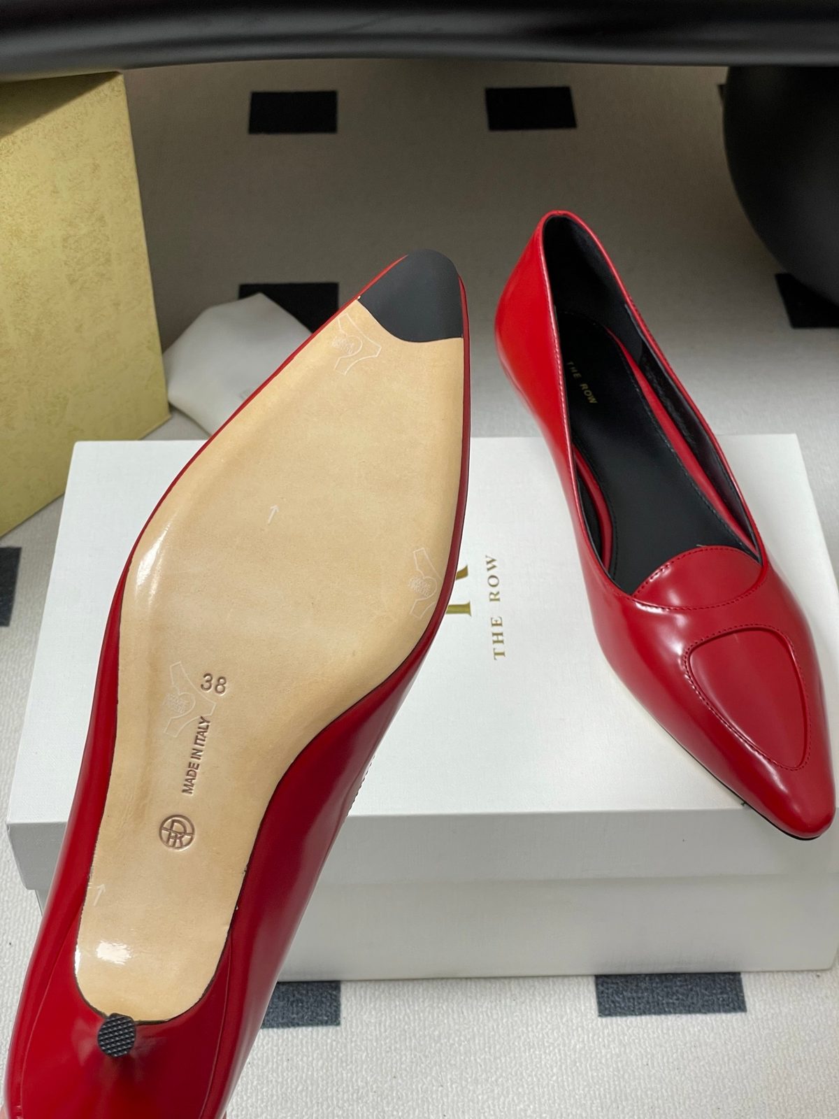 The Row Red Patent Leather Loafer Flat