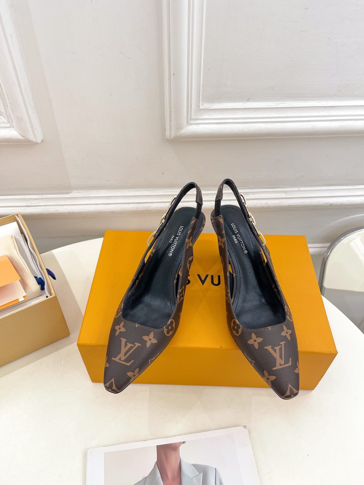 Louis Vuitton Monogram Canvas Slingback Heels
