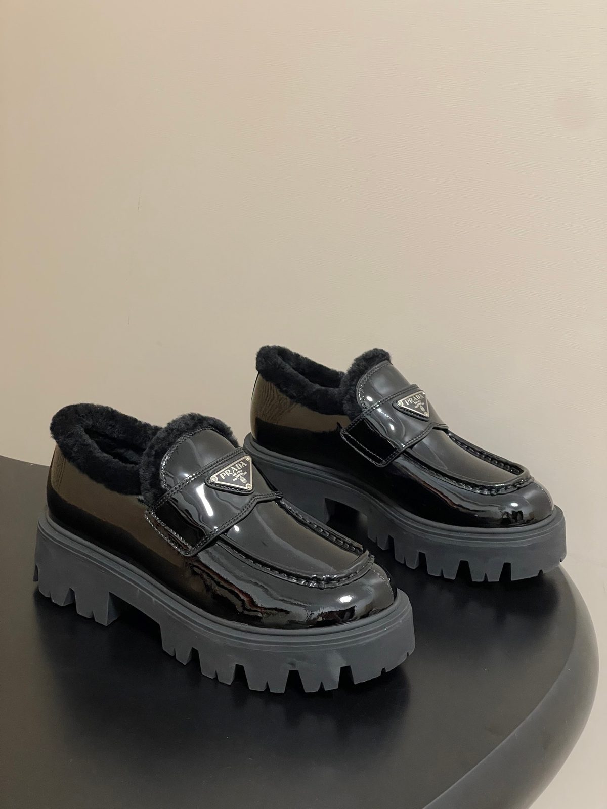 Prada Patent Leather Platform Loafers