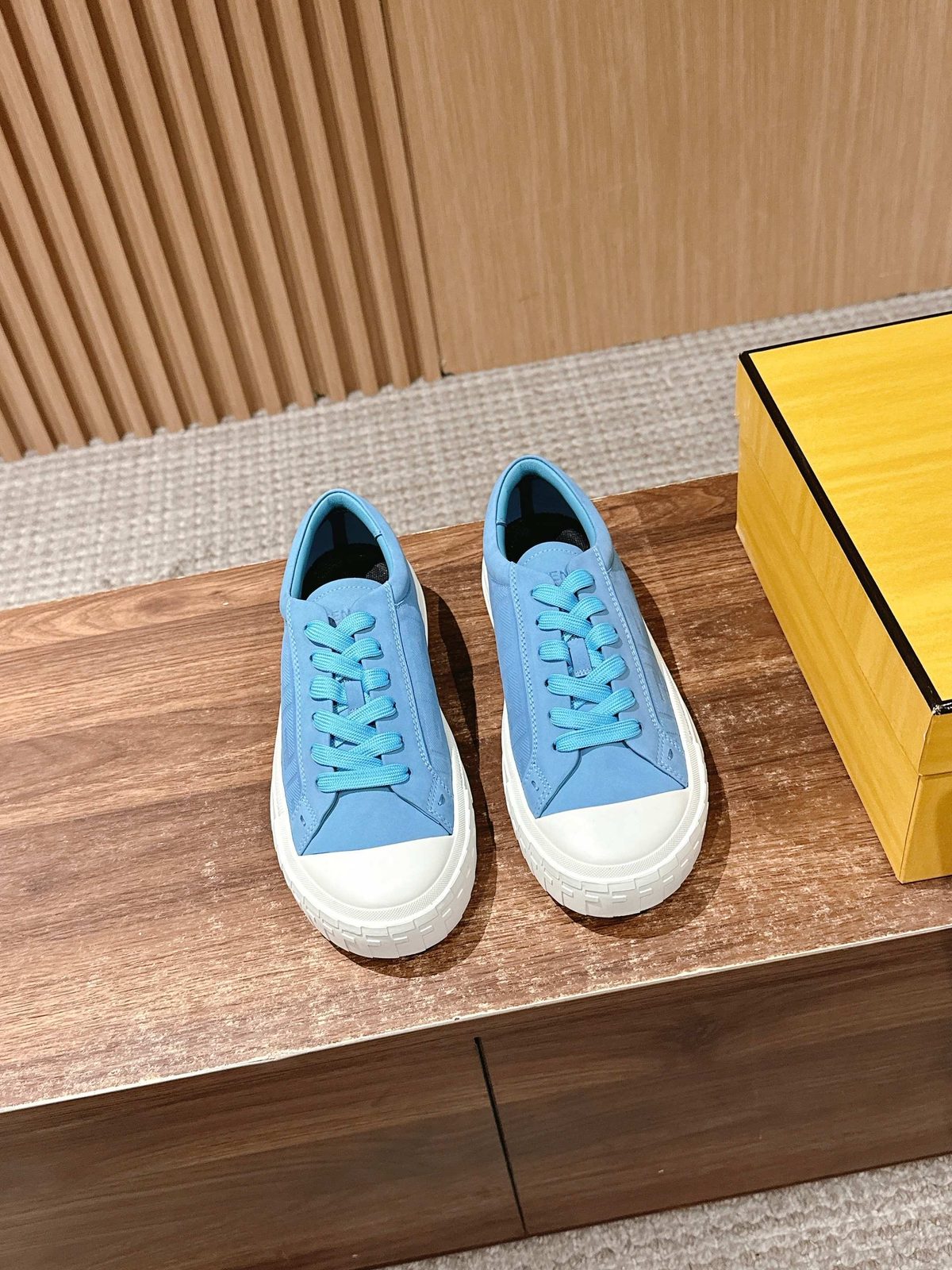 Light Blue Canvas Platform Sneakers