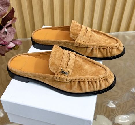 Saint Laurent Crocodile Embossed Loafer Mule
