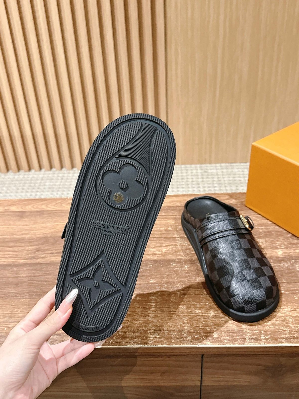 Louis Vuitton Damier Ebene Mule Slippers