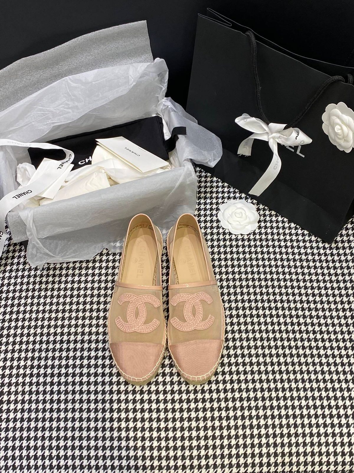 Chanel CC Logo Espadrille Loafers
