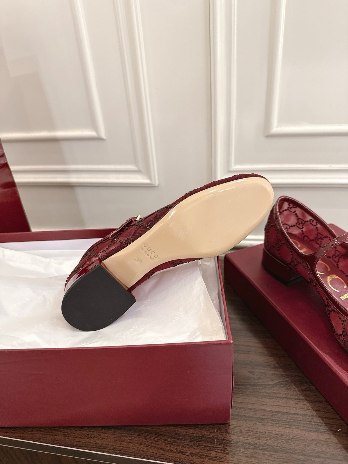 Gucci GG Quilted Patent Leather Loafers