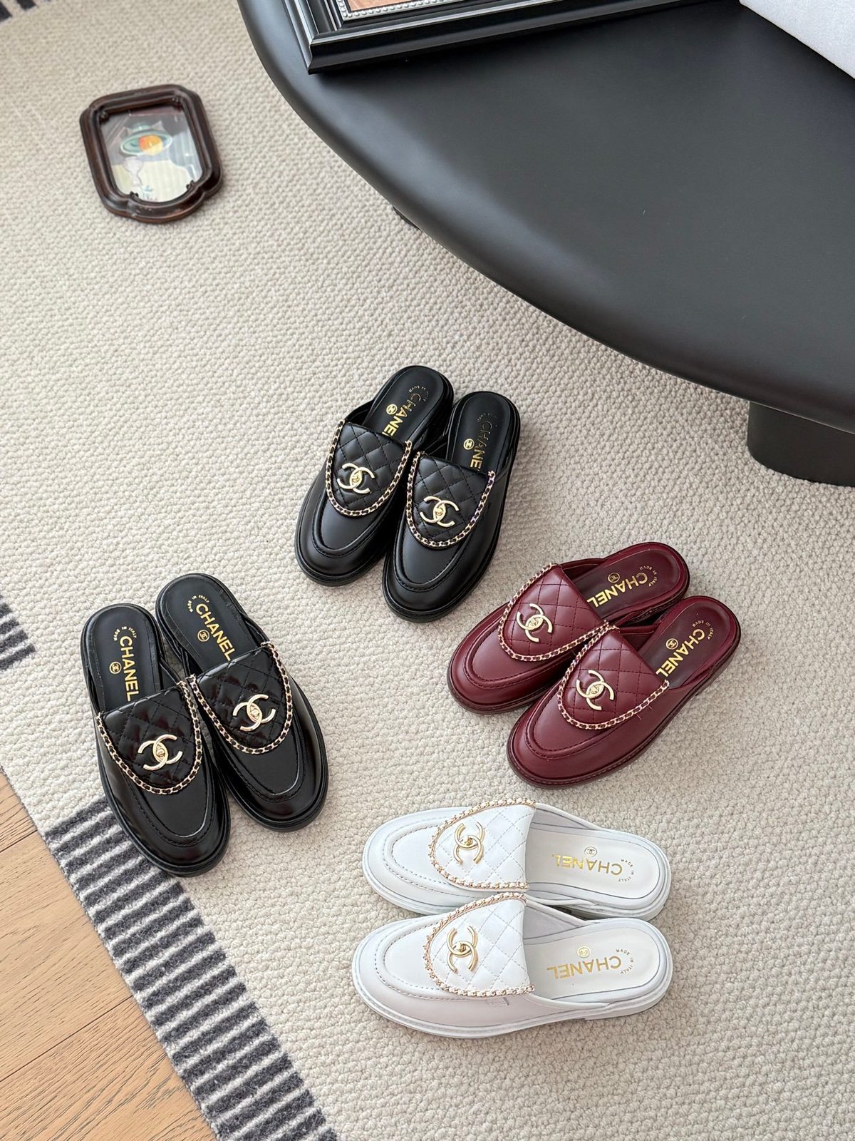 Chanel Quilted Leather Mule Slippers