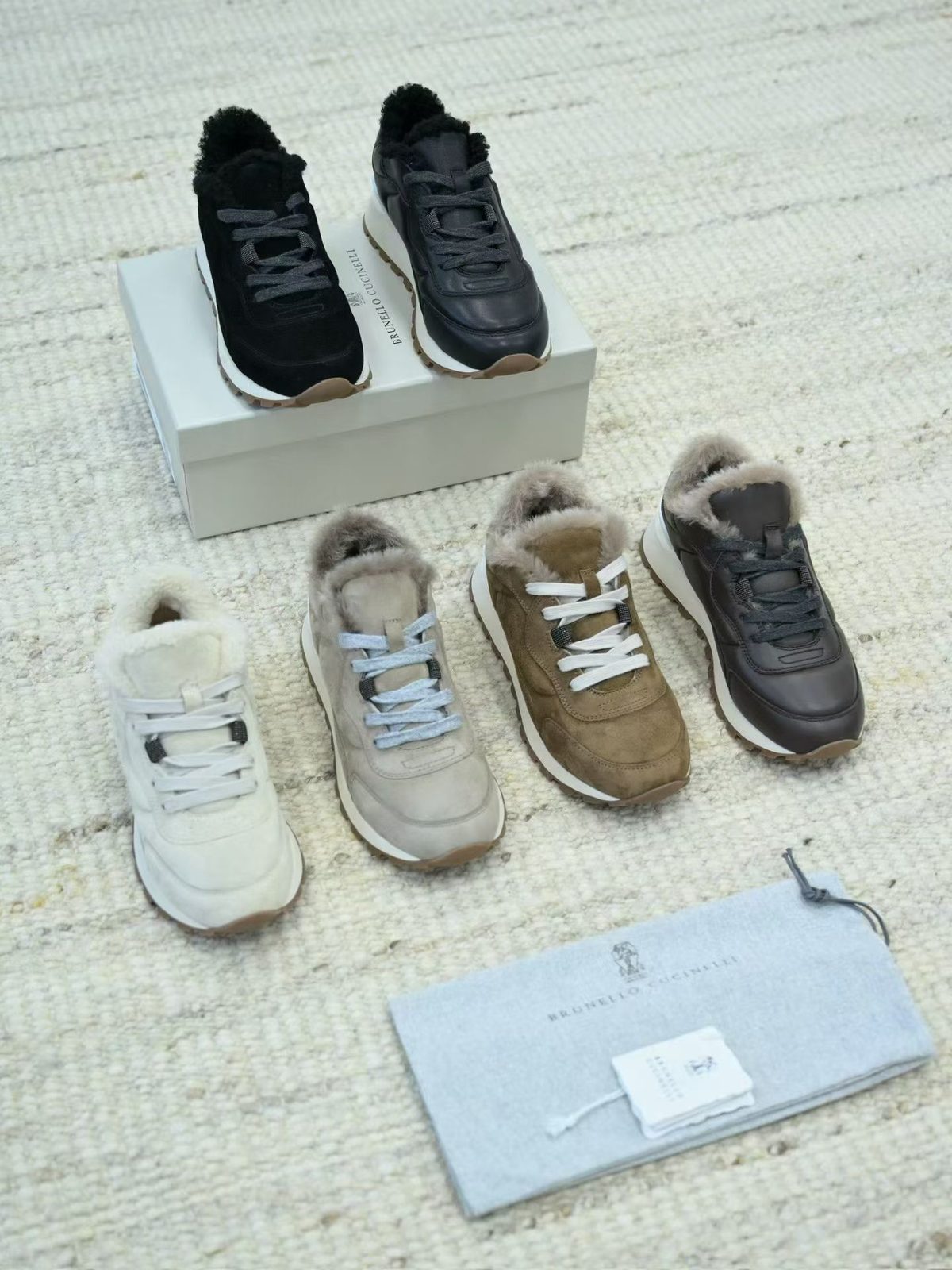 Brunello Cucinelli Fur-Lined Winter Sneakers