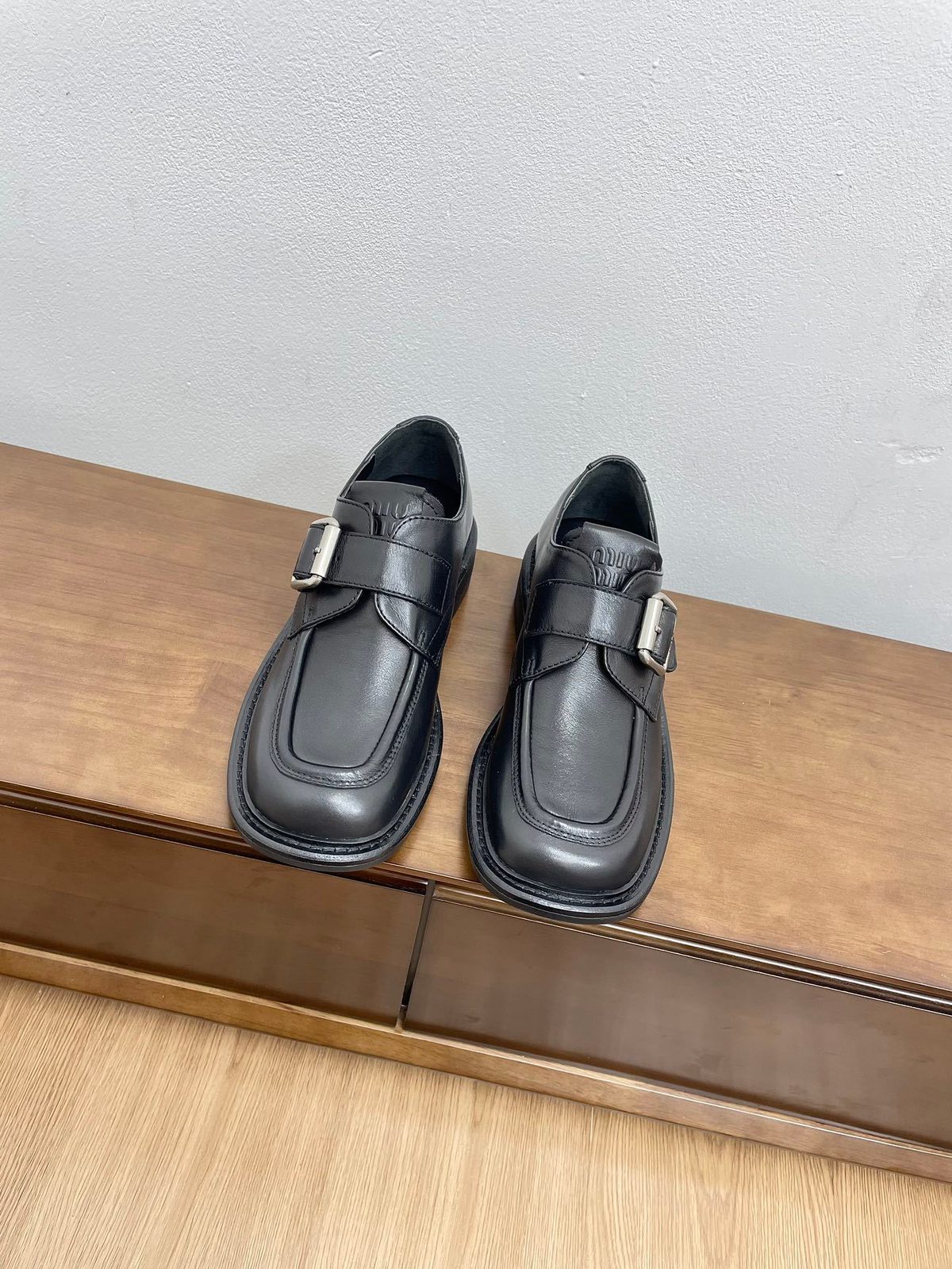 Miu Miu Leather Loafer Black