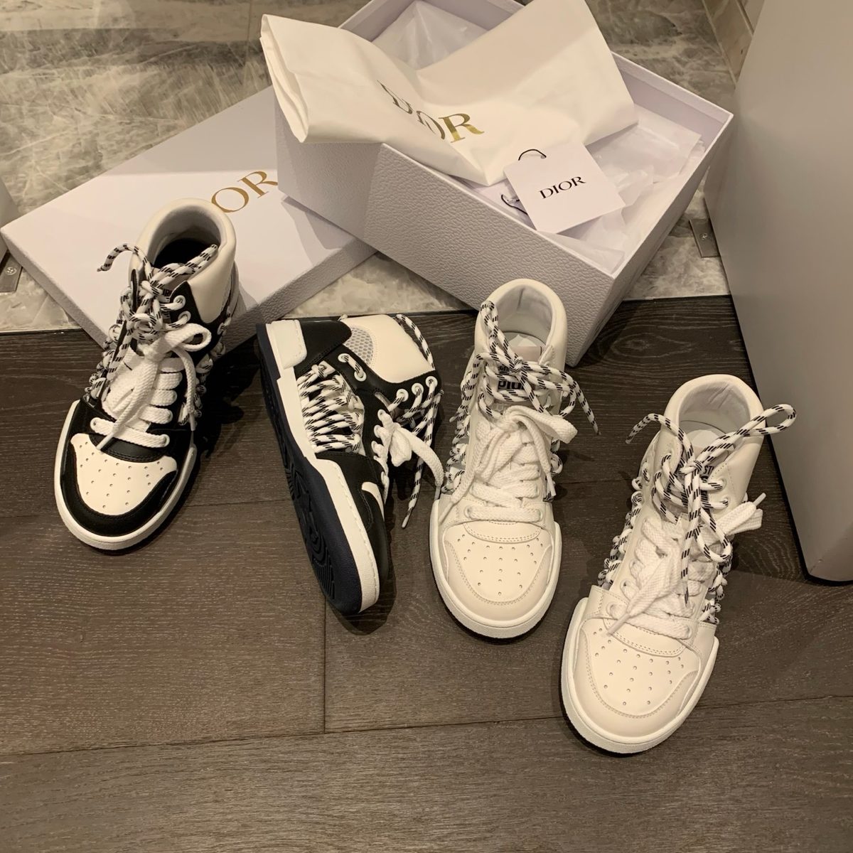 Dior B27 High-Top Sneakers White Black