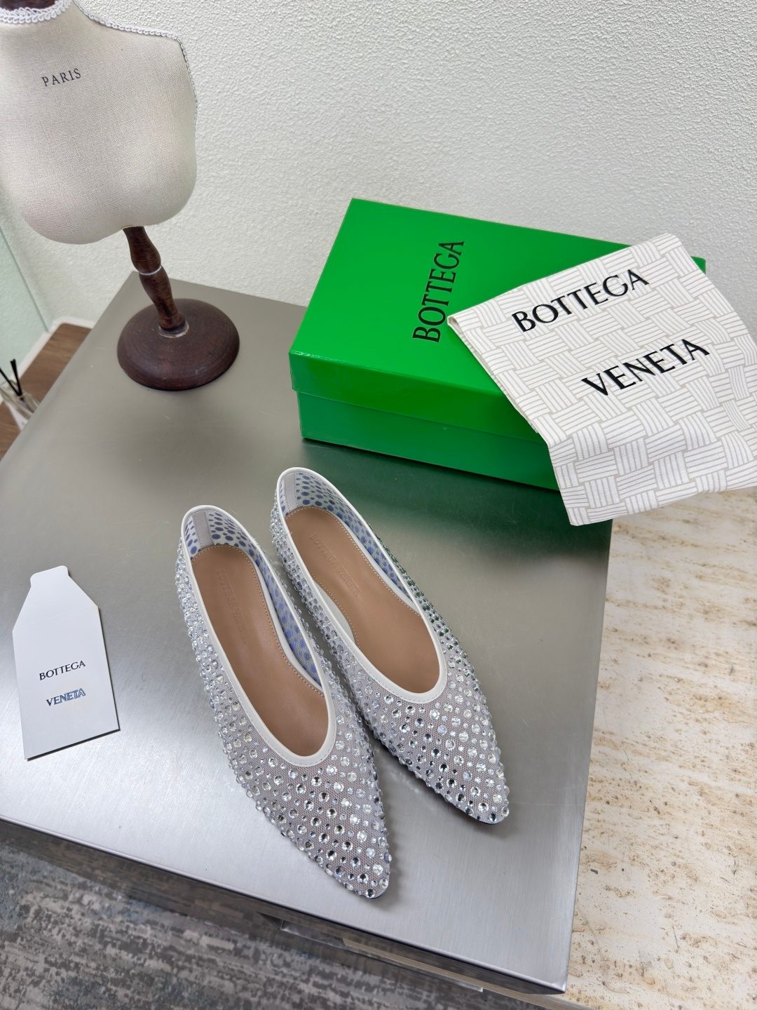 Bottega Veneta Crystal-Embellished Ballet Flat