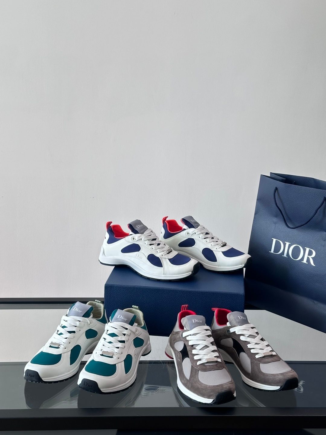 Dior B-Runner Sneakers White Navy Red