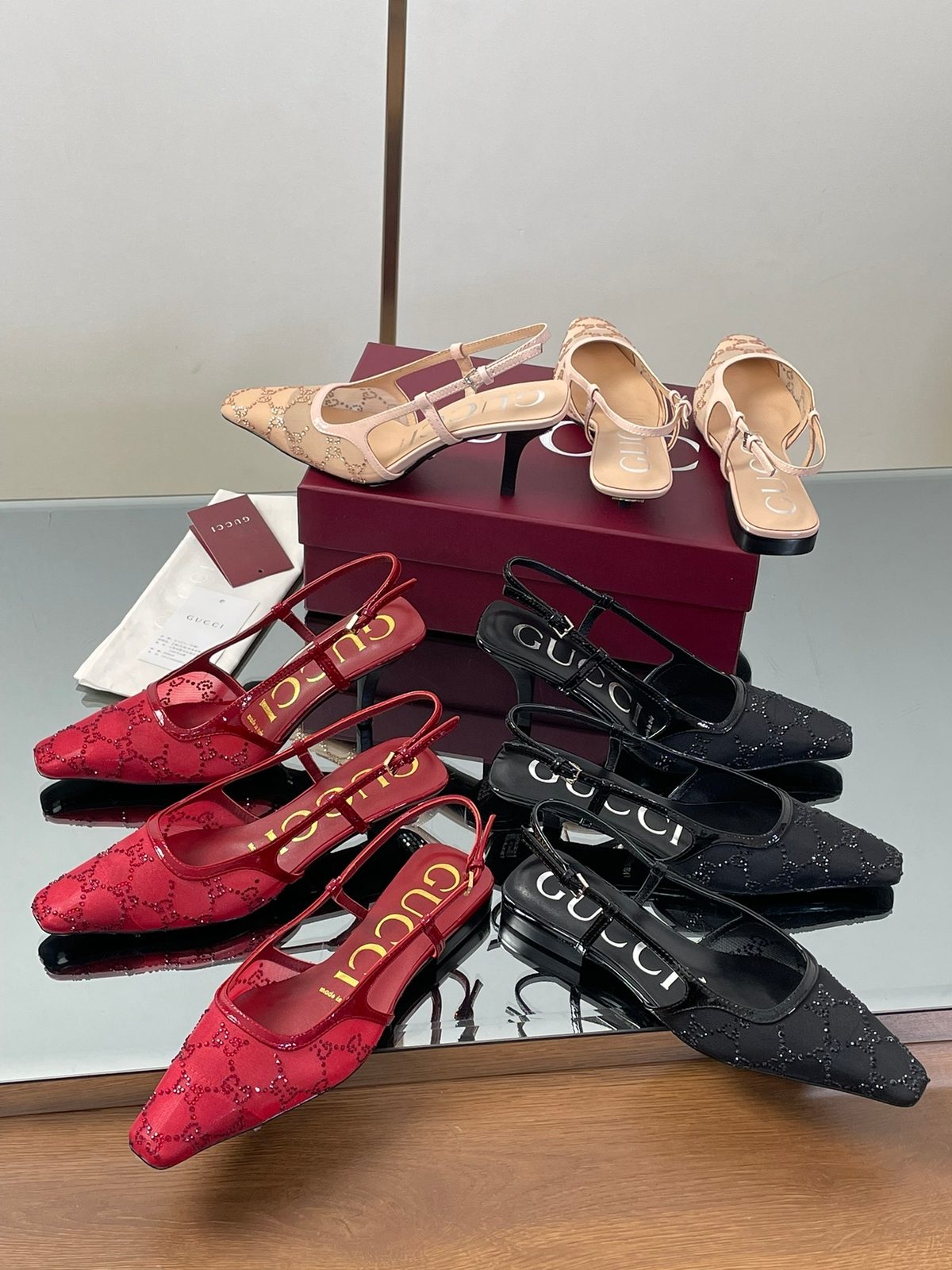 Gucci GG Quilted Slingback Heels