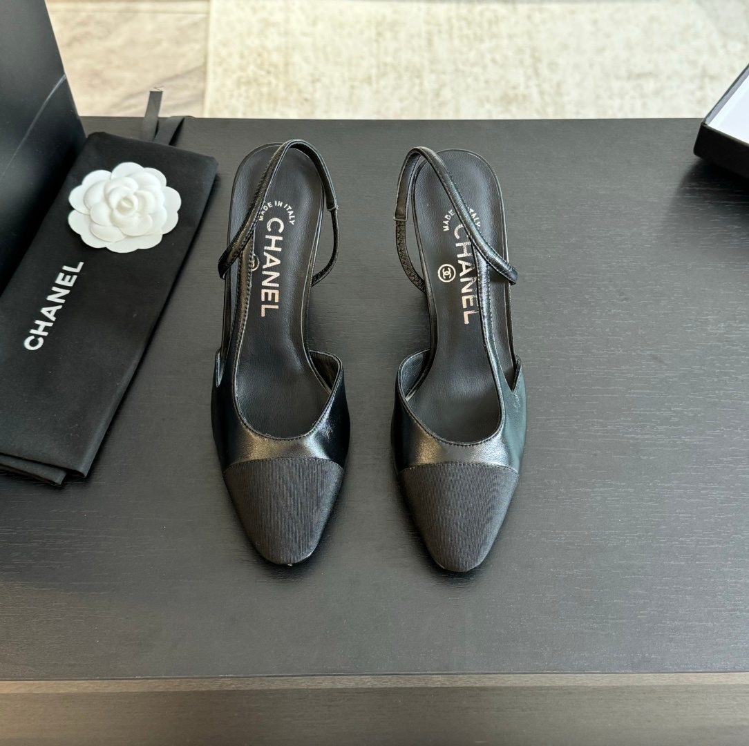 Chanel Two-Tone Slingback Pump Heels
