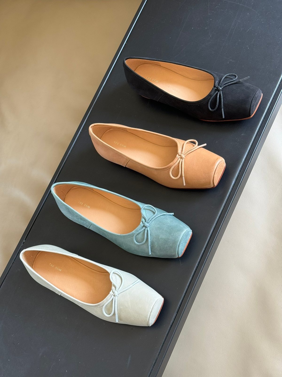 Luxury Suede Ballet Flats with Bow Detail