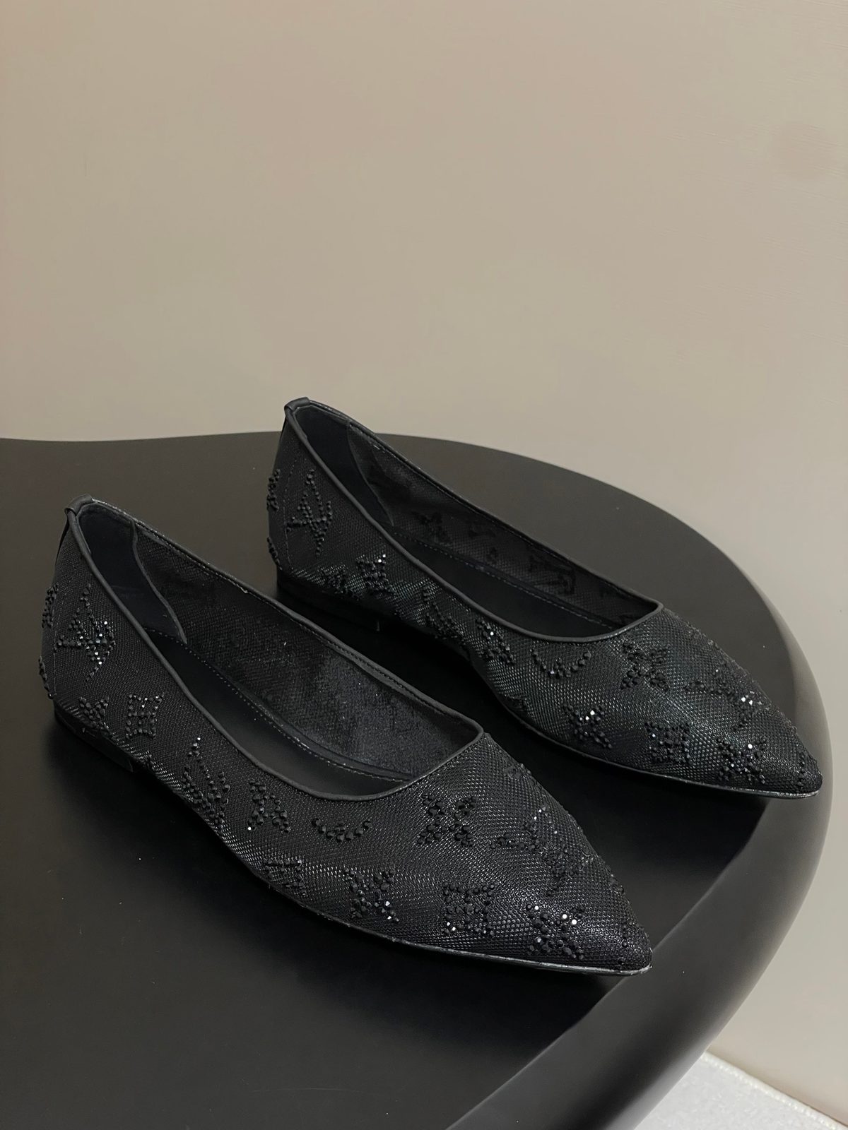 Louis Vuitton Monogram Embellished Pointed Flat