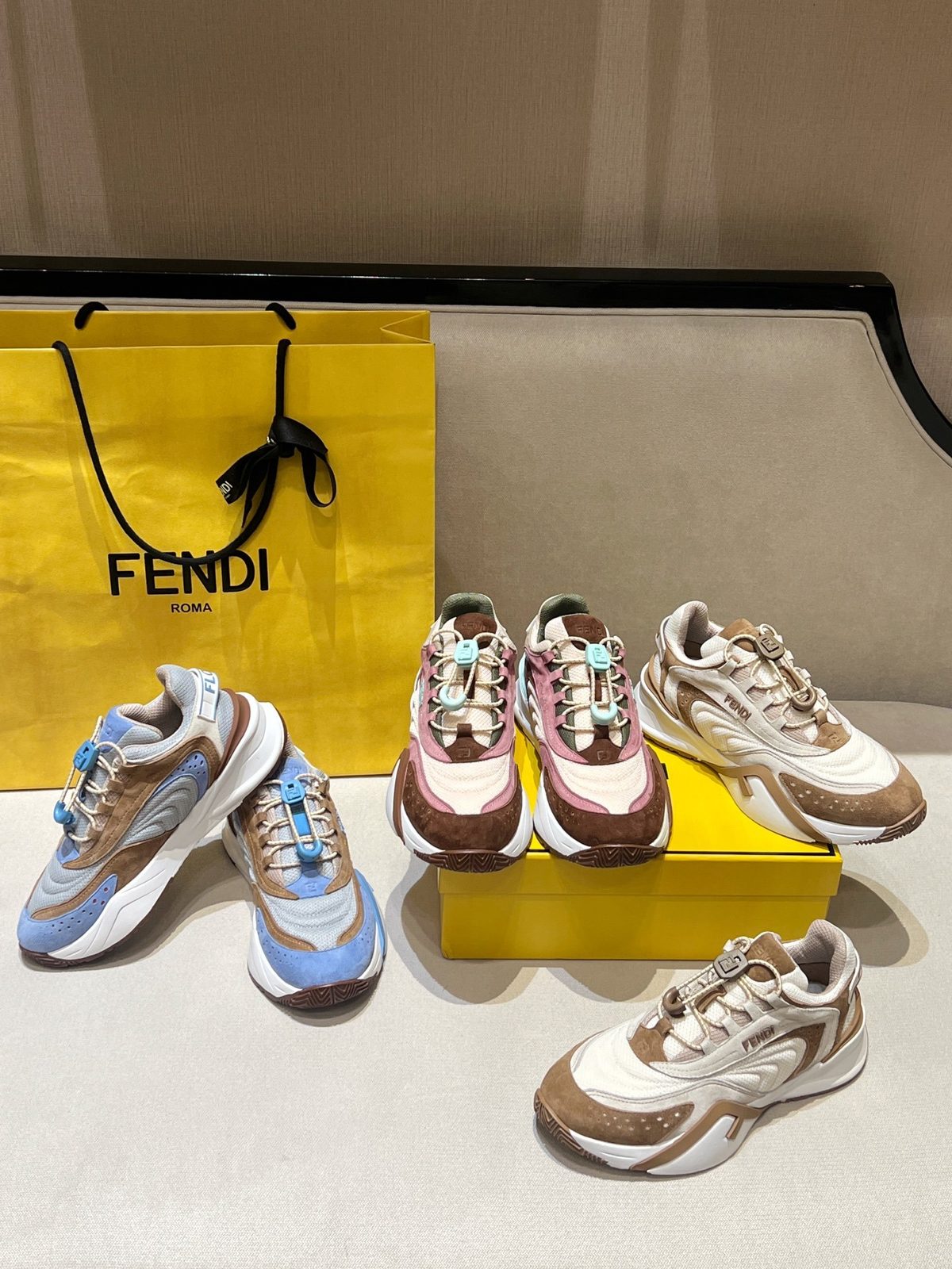 Fendi Roma Colorblock Chunky Sneakers