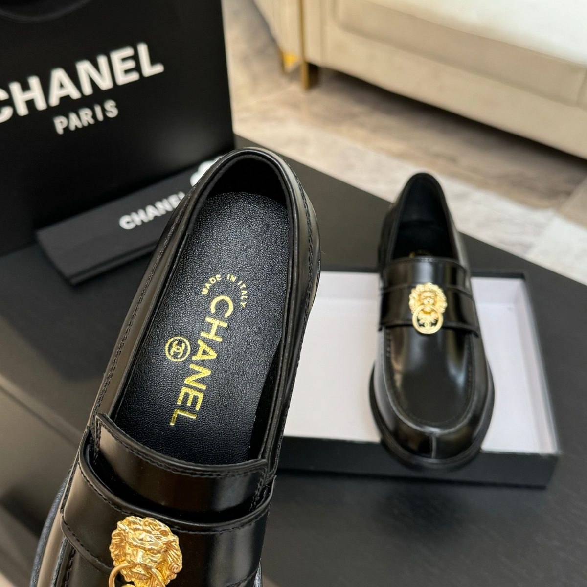 Chanel Paris Lion Head Loafers